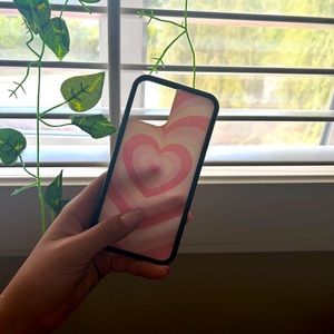iphone 12 pink heart wf phone case 🤍